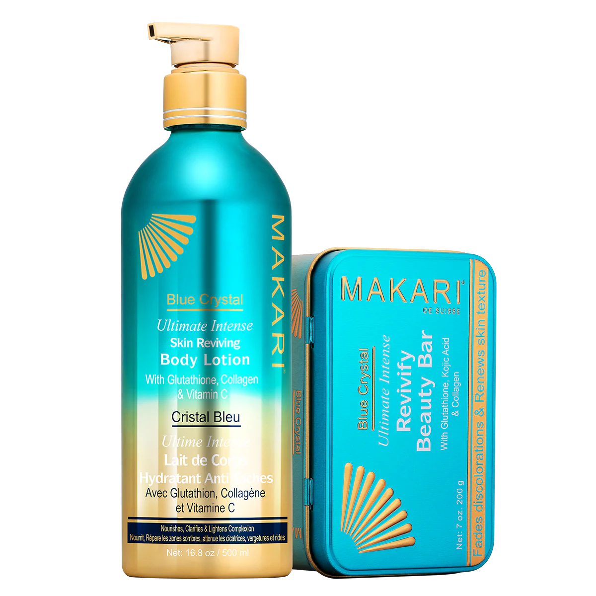 Makari Blue Crystal Body Lotion and Soap Duo